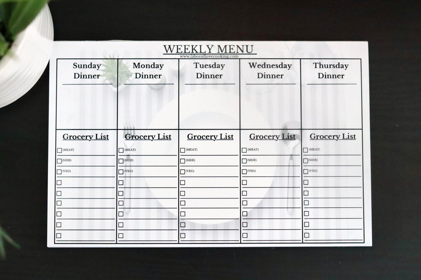 Dinner Menu Planner